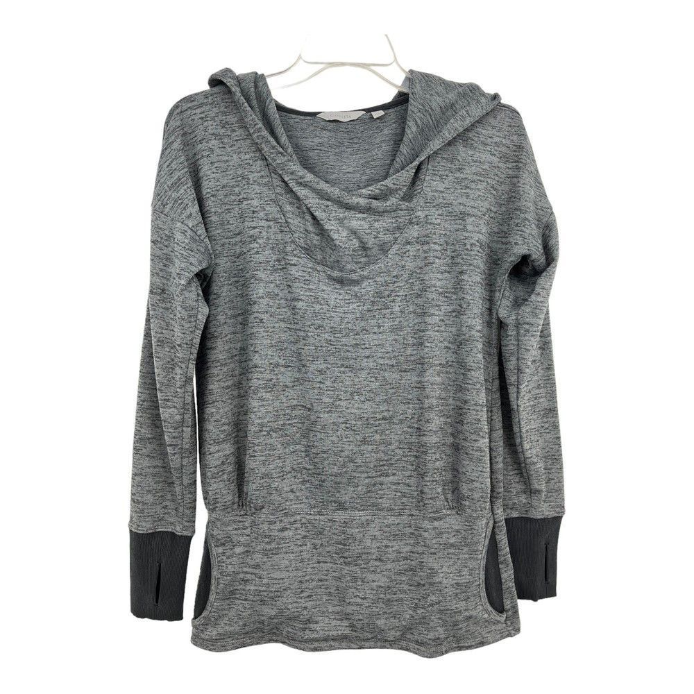 Athleta Womens Size XS Sweatshirt Batwing Robin Hoodie Gray Black Marled 427715